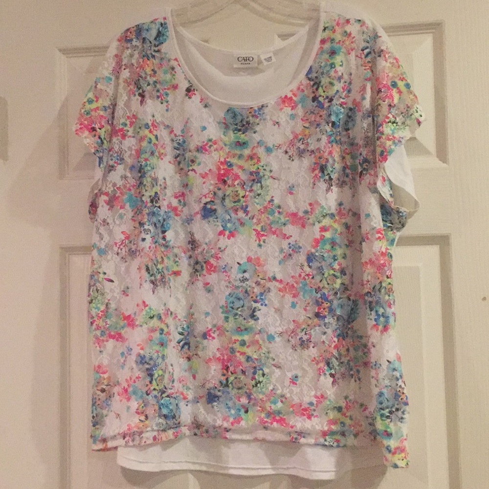 Cato plus size 22/24 lace floral top